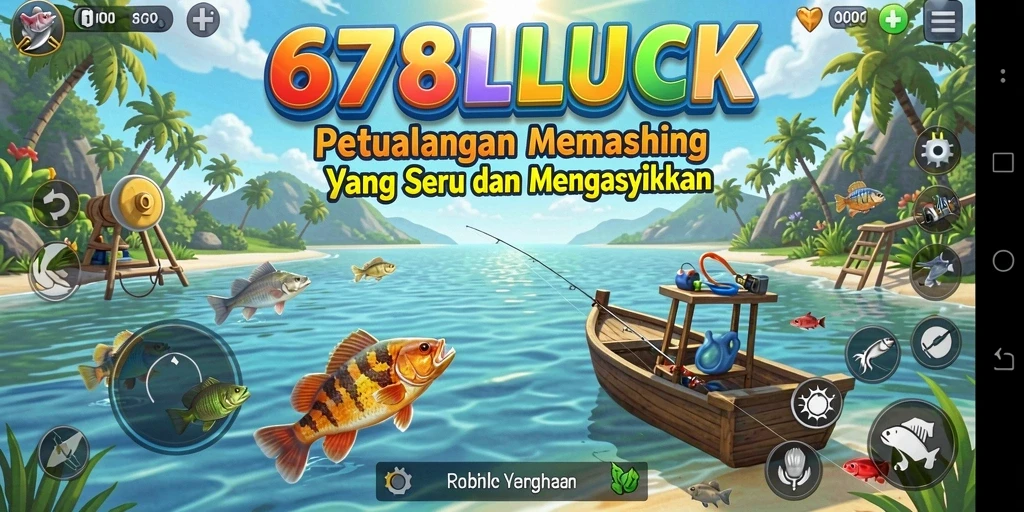 Tangkapan ikan berwarna-warni dalam gameplay 678LUCK.
