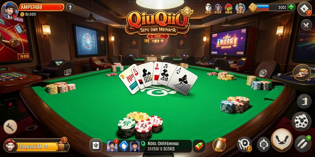Tampilan gameplay AMPER88 yang mendebarkan saat bermain QiuQiu.