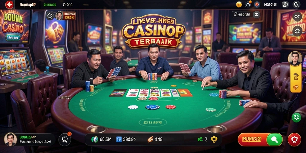 Tampilan gameplay Live Casino yang mendebarkan di BONUSRP.
