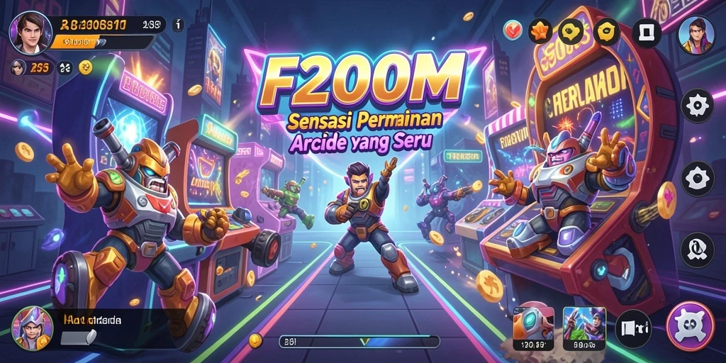 Tangkapan layar F200M yang menunjukkan gameplay Arcade yang seru dan mendebarkan.