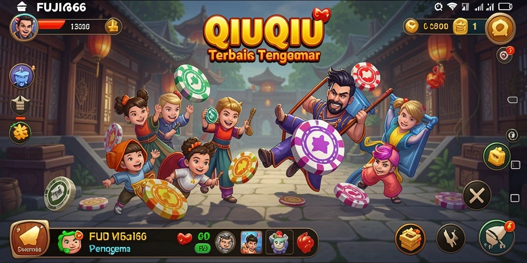 Tampilan aktif dari gameplay QiuQiu di FUJI66.