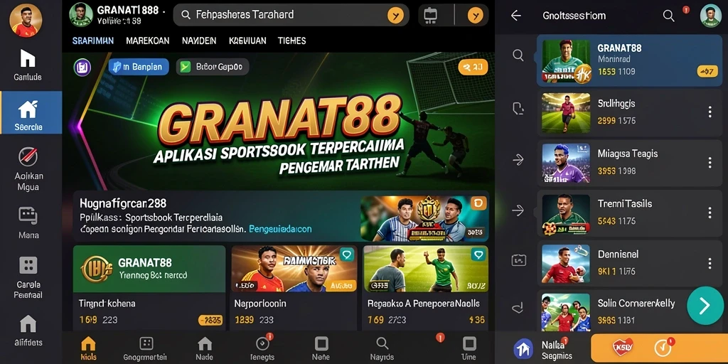 Tampilan menarik dari gameplay taruhan Sportsbook di GRANAT88.