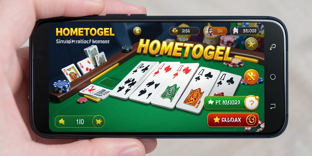 Tampilan interaktif permainan HOMETOGEL yang menarik.