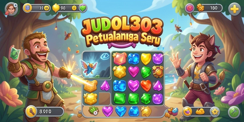 Tampilan gameplay JUDOL303 yang menampilkan keseruan mencocokkan permata.