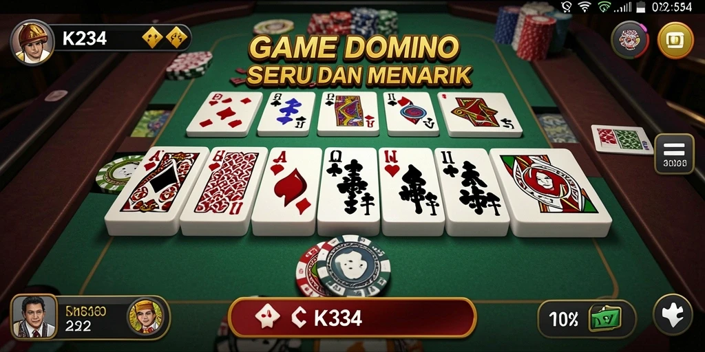 Screenshot gameplay K234 menampilkan keseruan bermain Domino.