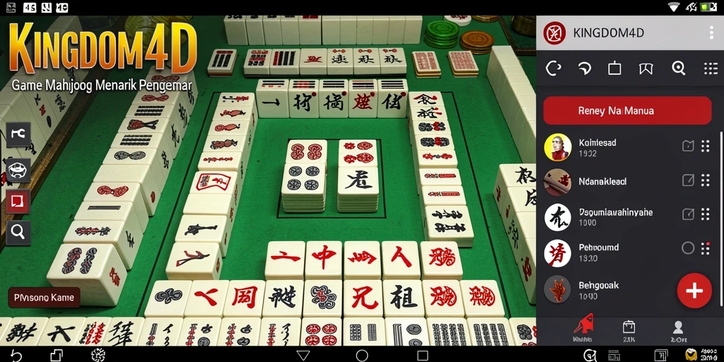 Tampilan gameplay KINGDOM4D dengan desain ubin Mahjong yang indah.