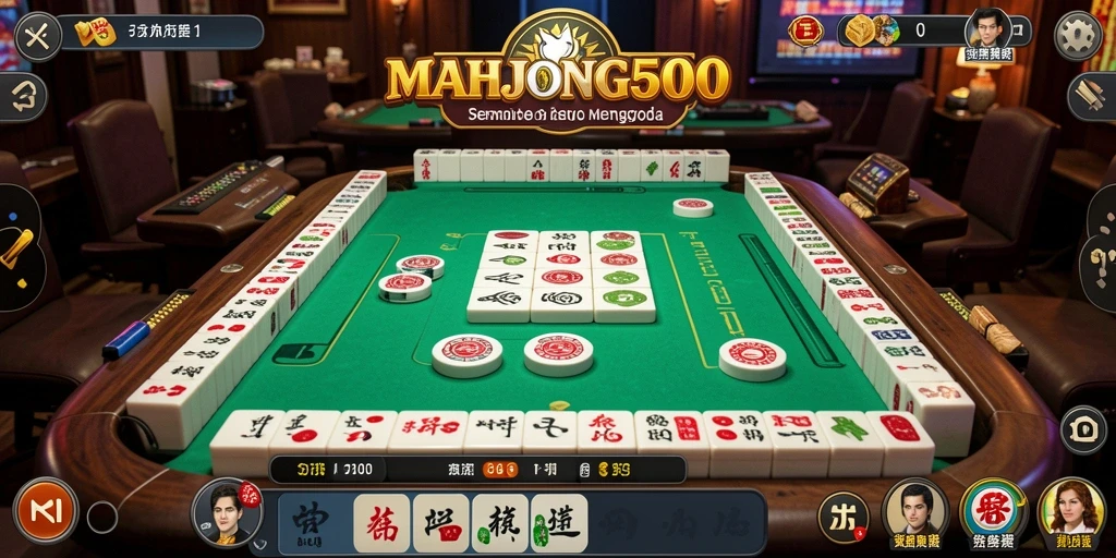 Tampilan gameplay MAHJONG500 yang mendebarkan dan penuh strategi.