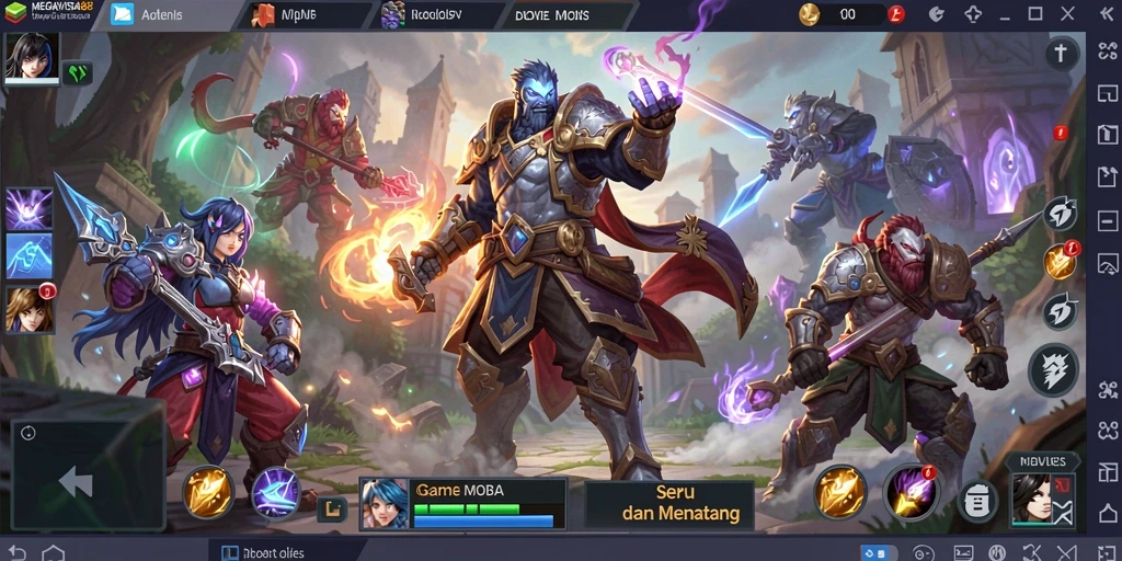 Tampilan gameplay seru di MEGAVISA88 MOBA.