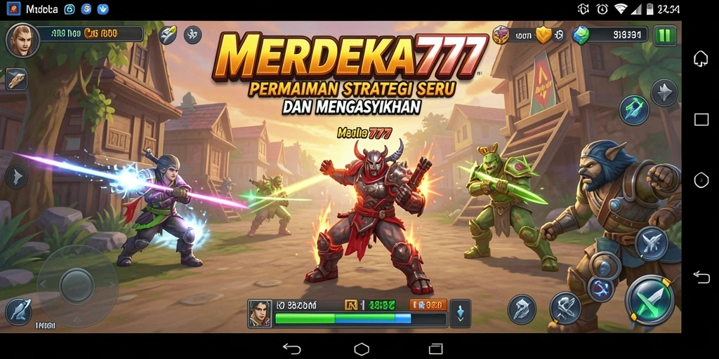 Tangkapan layar utama MERDEKA777 menunjukkan aksi strategis yang mendebarkan.