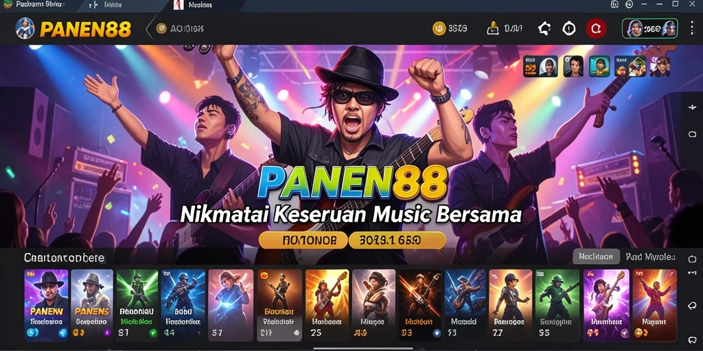 Tampilan gameplay PANEN88 yang menarik dengan berbagai pilihan musik.