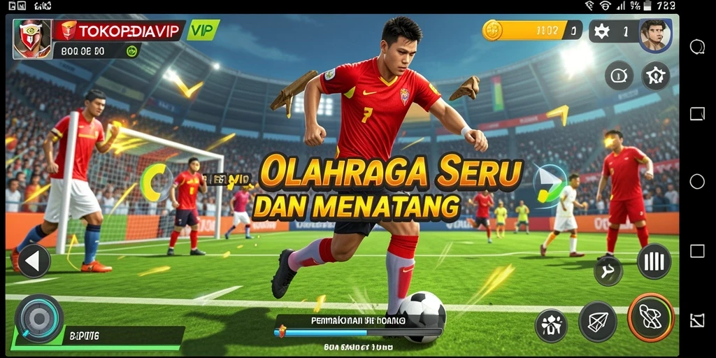 Tampilan gameplay seru dalam TOKOPEDIAVIP dengan aksi olahraga.