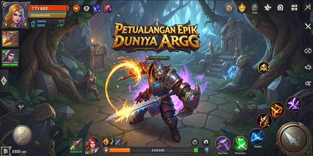 Screenshot menunjukkan aksi seru dalam gameplay ARPG TV888.