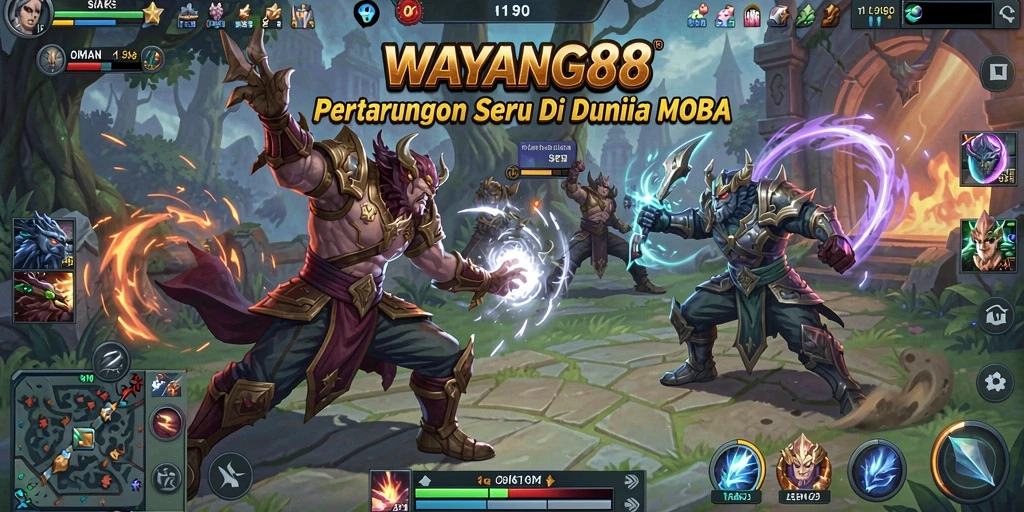 Tangkapan layar gameplay menampilkan aksi pertempuran seru di WAYANG88.